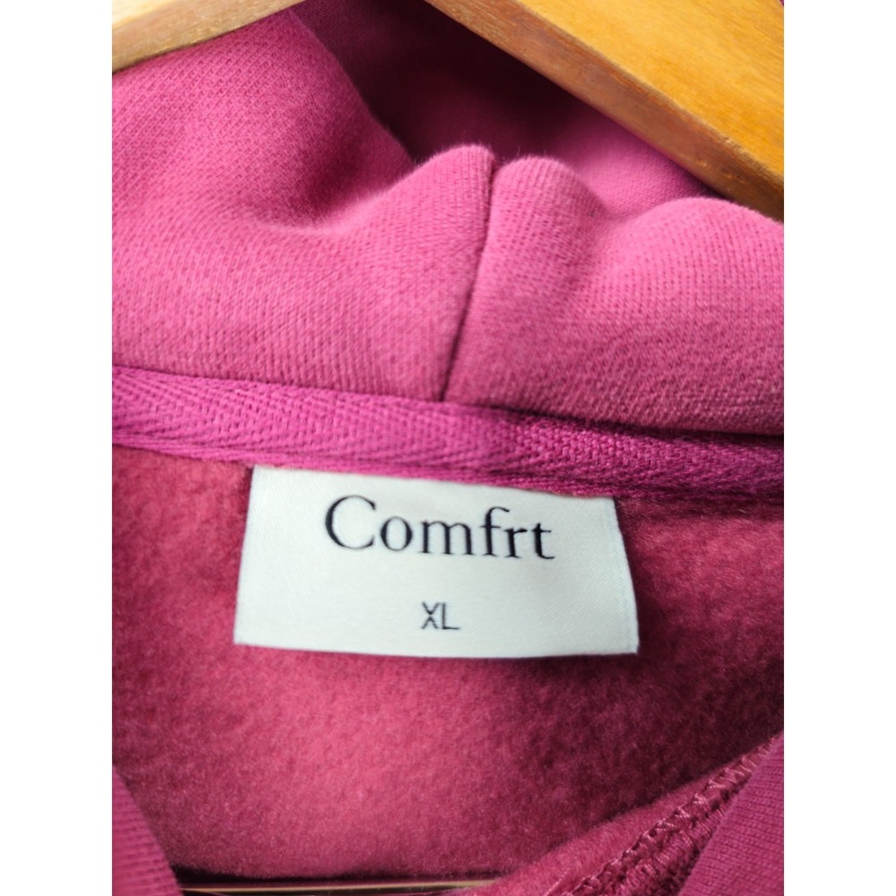 Comfrt Women's Travel Essentials Hoodie XL Mauve Red Soft - Picture 3 of 5